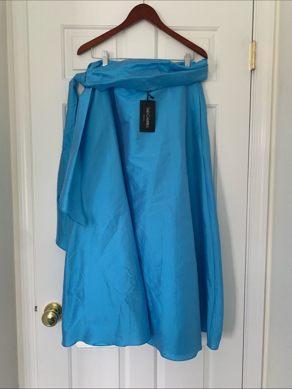 Sara Campbell Bright Turquoise Wrap Maxi Skirt